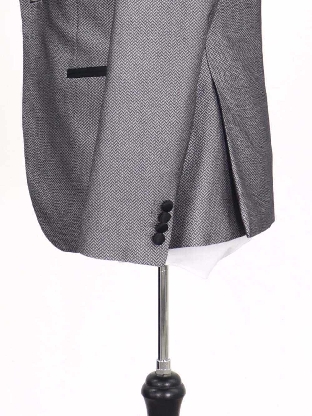 J. Ferrar 38R Gray Blazer Sport Coat Tuxedo Jacket 1-Button Herringbone Y954 - Picture 6 of 11